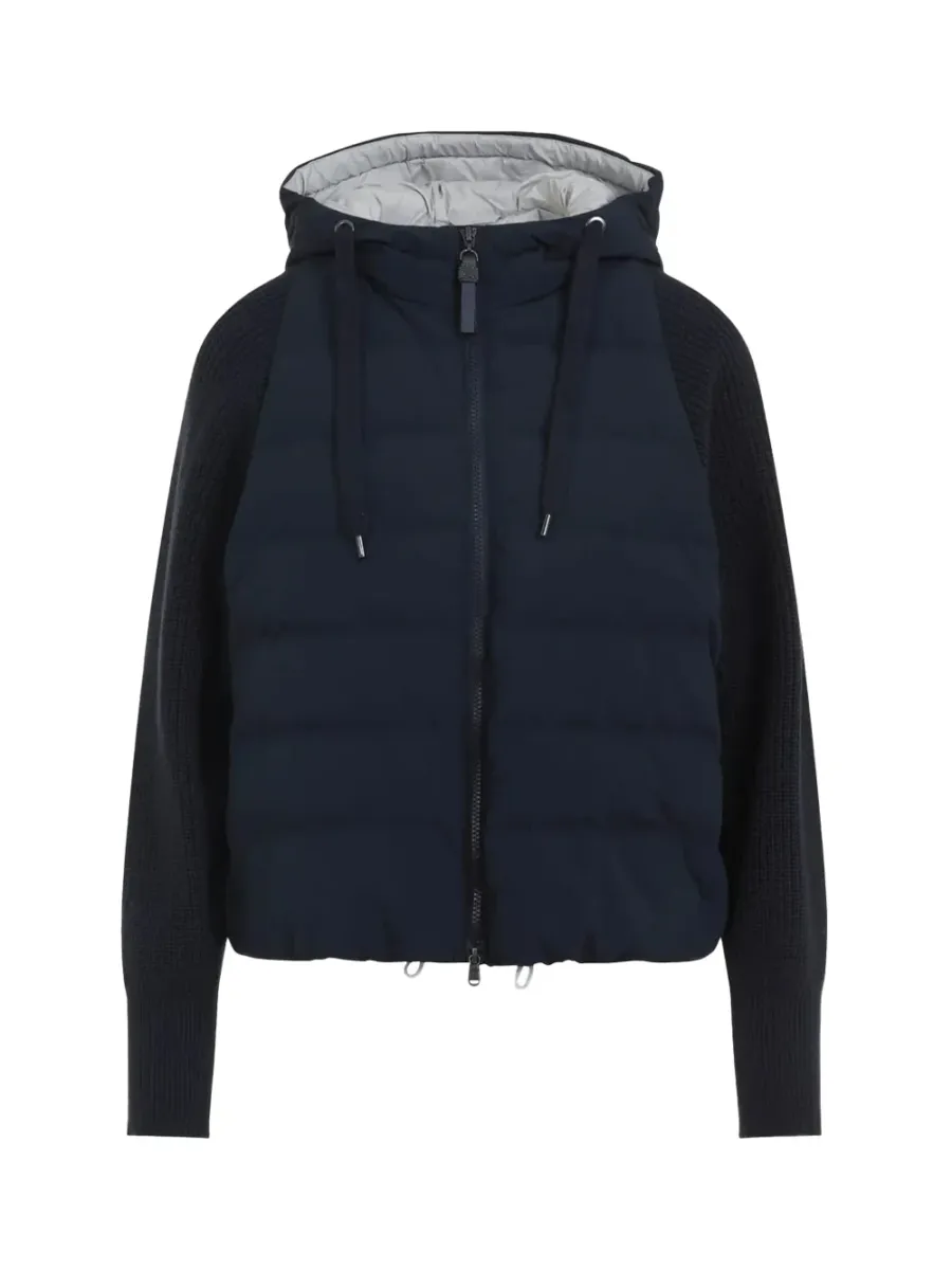 Women padded hooded jacket Blue