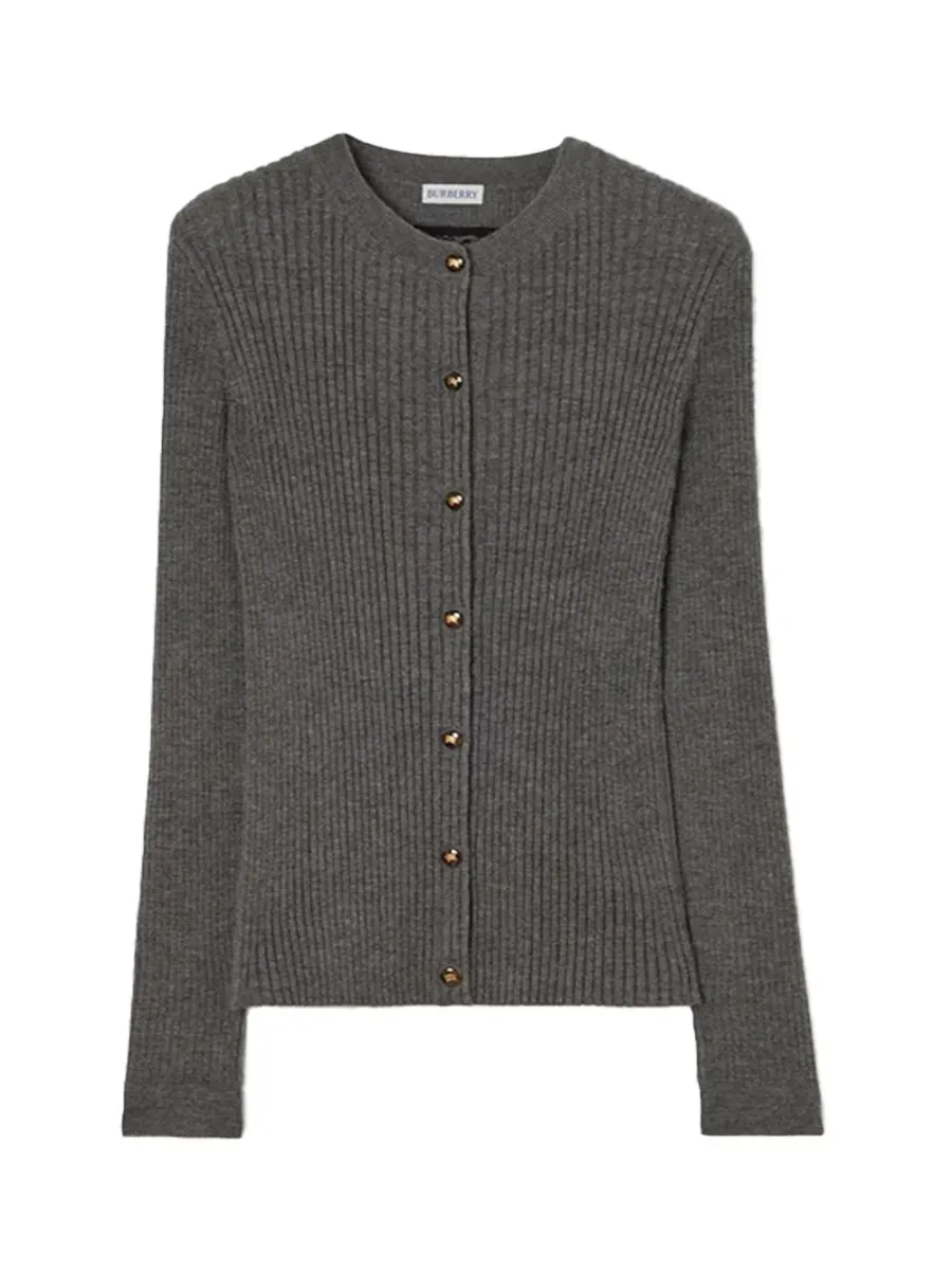 Women Cashmere Cardigan Grey Mel