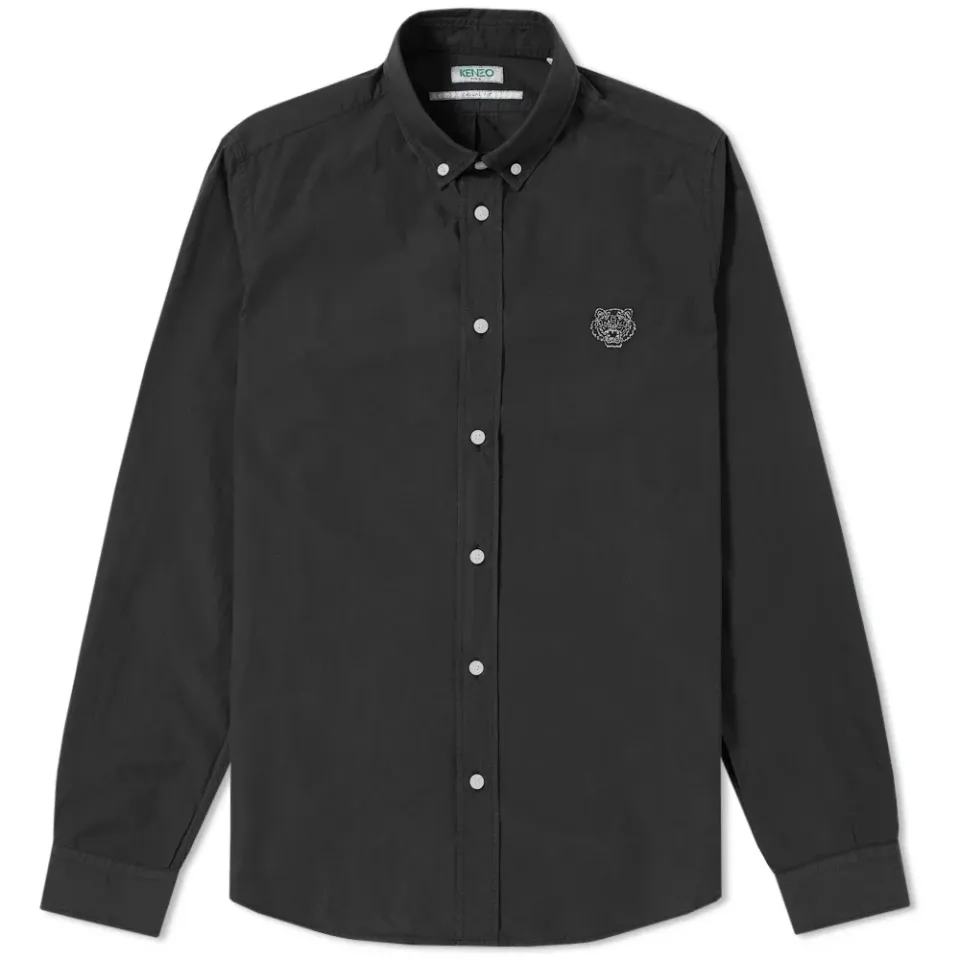 Button Down Tiger Poplin Shirt