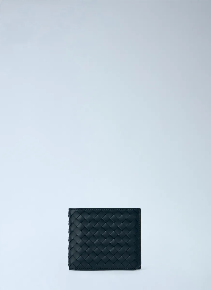 Intrecciato Leather Bi-Fold Wallet