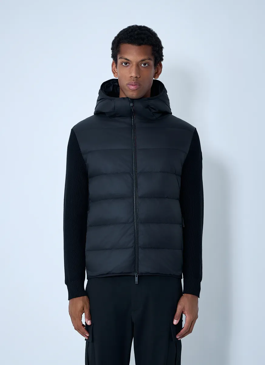 Quilted Knit Hooded Cardigan
