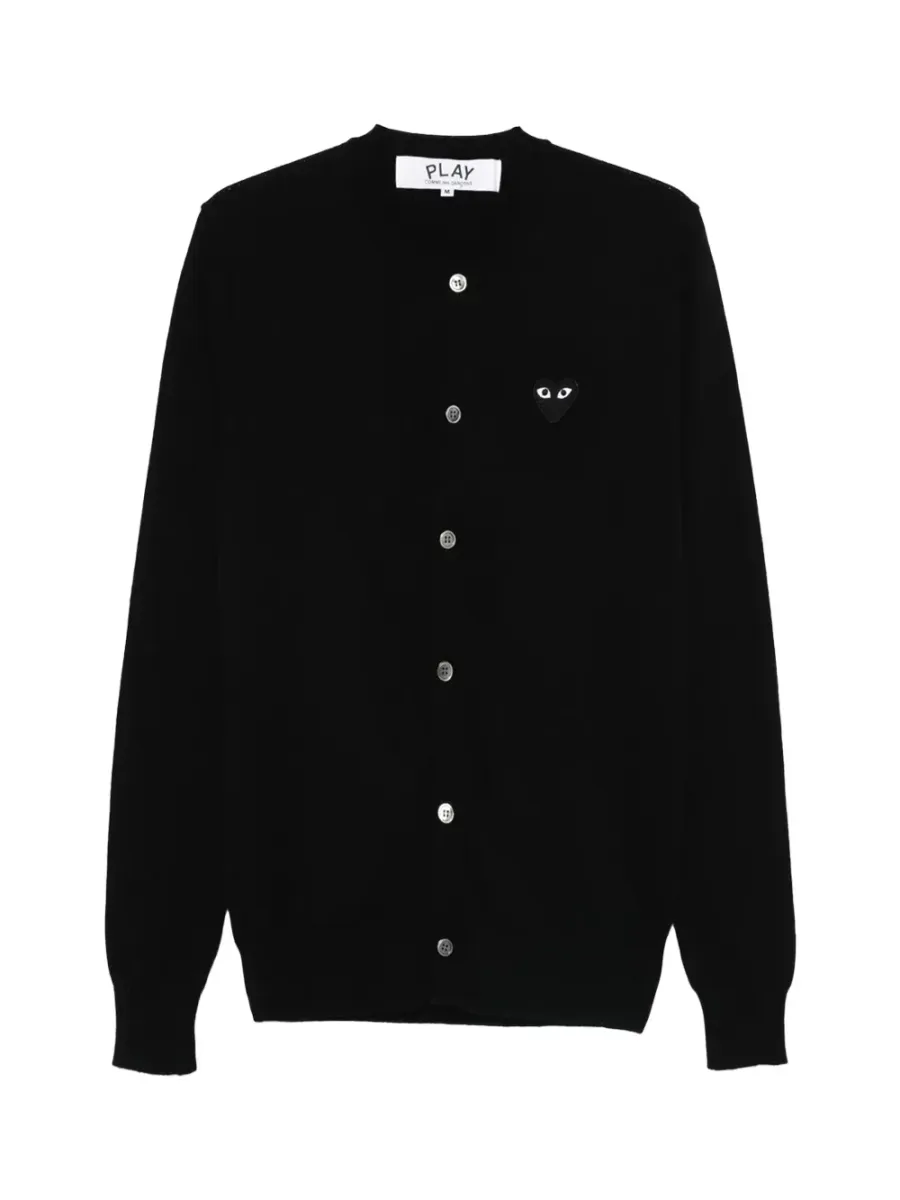Round-Neck One Heart Cardigan Black