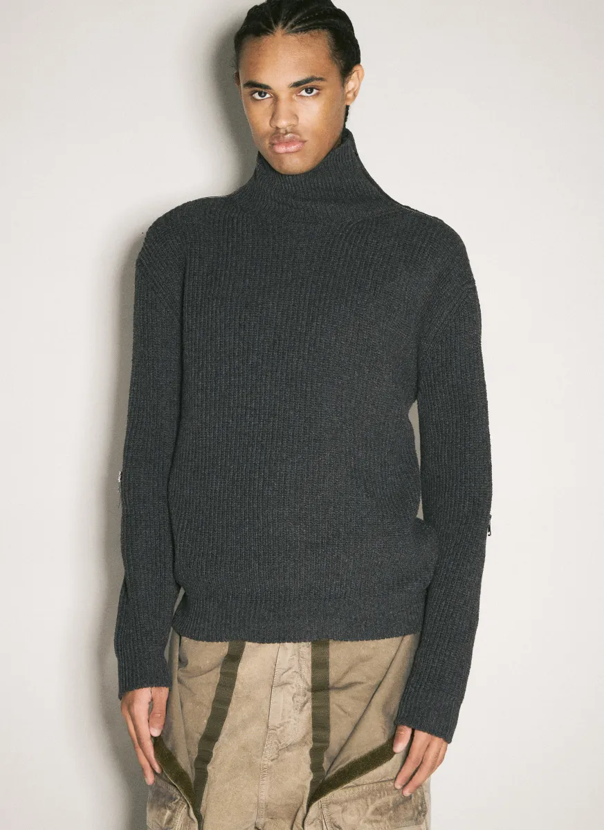 Zip-Insert Knit Sweater