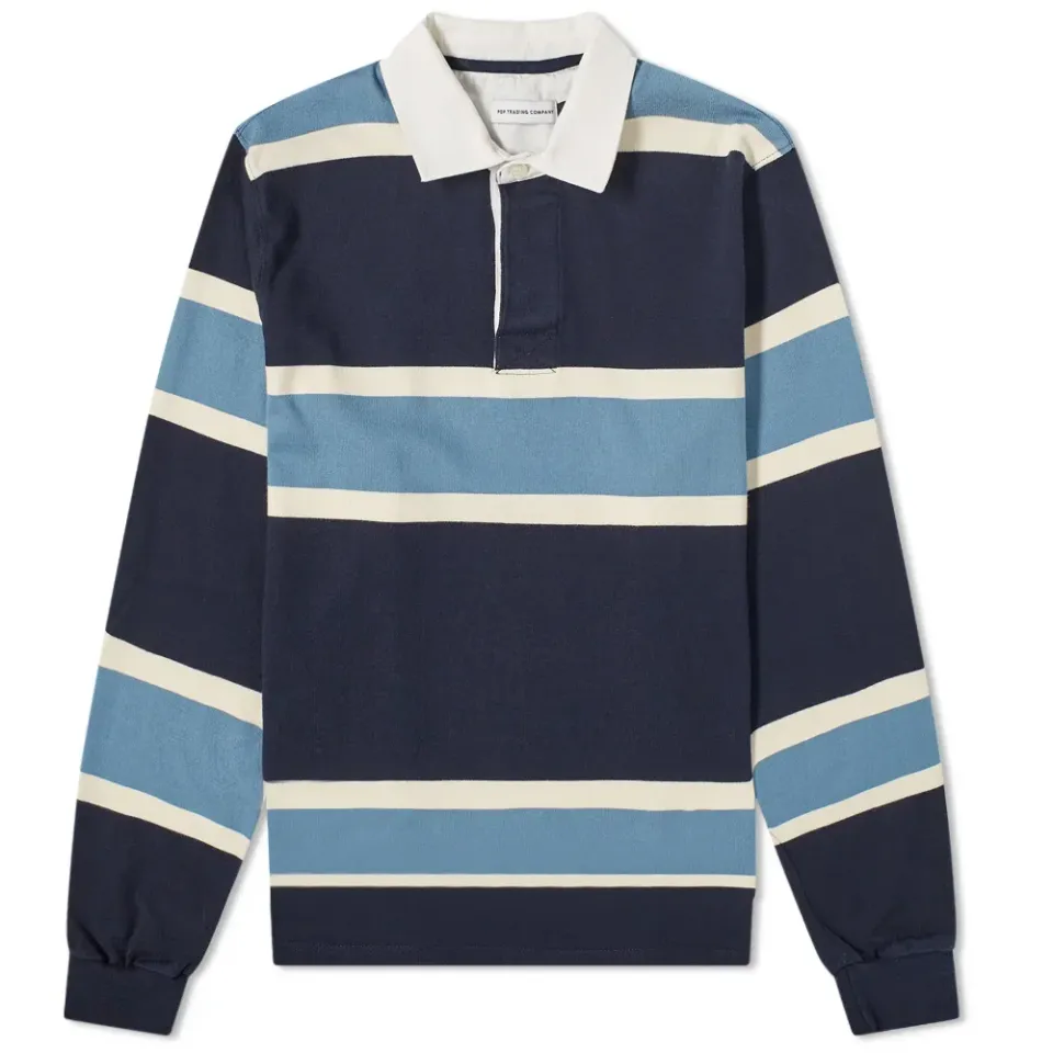 Long Sleeve Striped Polo