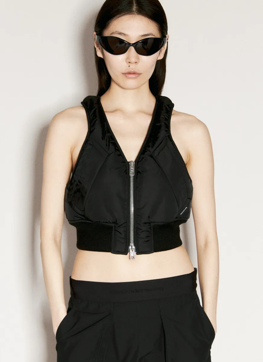 Padded Shrunken Bomber Vest