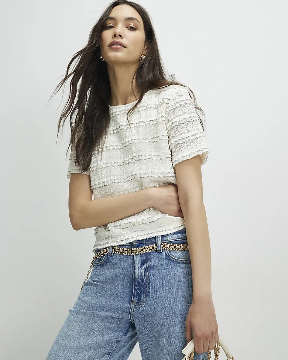 Ruffle Textured Top