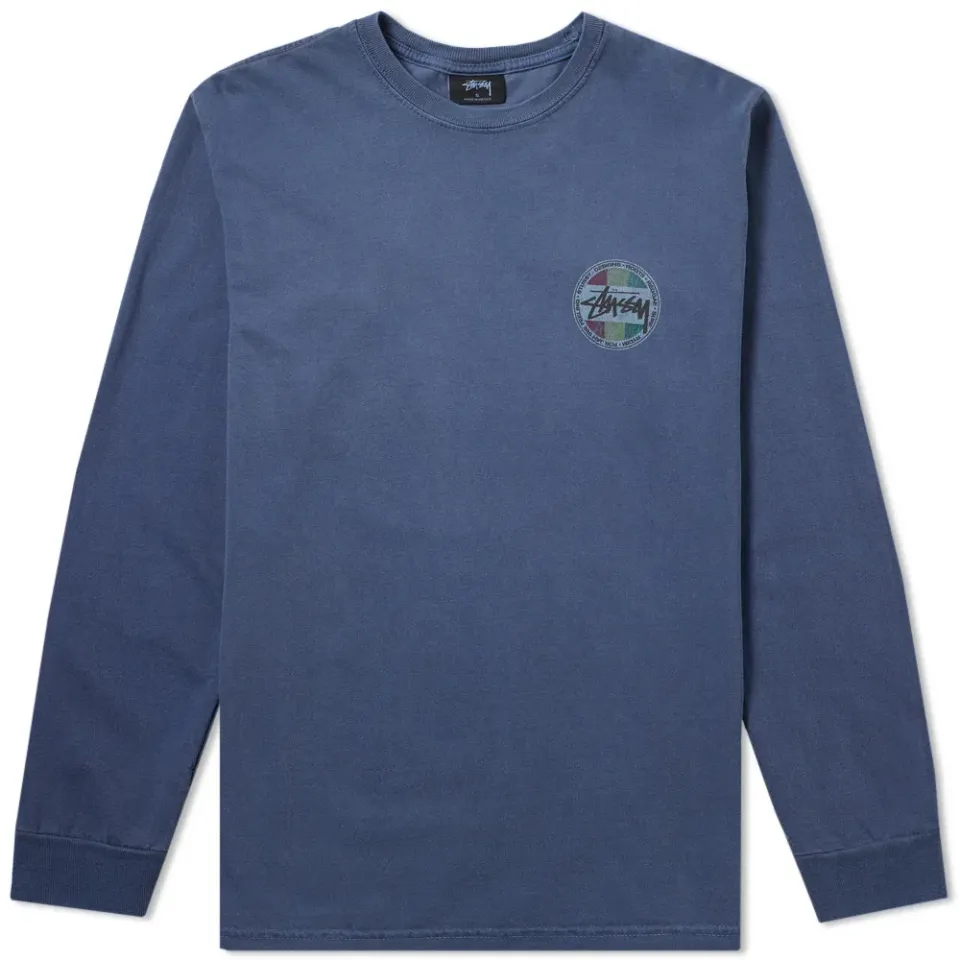 Long Sleeve Vintage Dot Pigment Dyed Tee