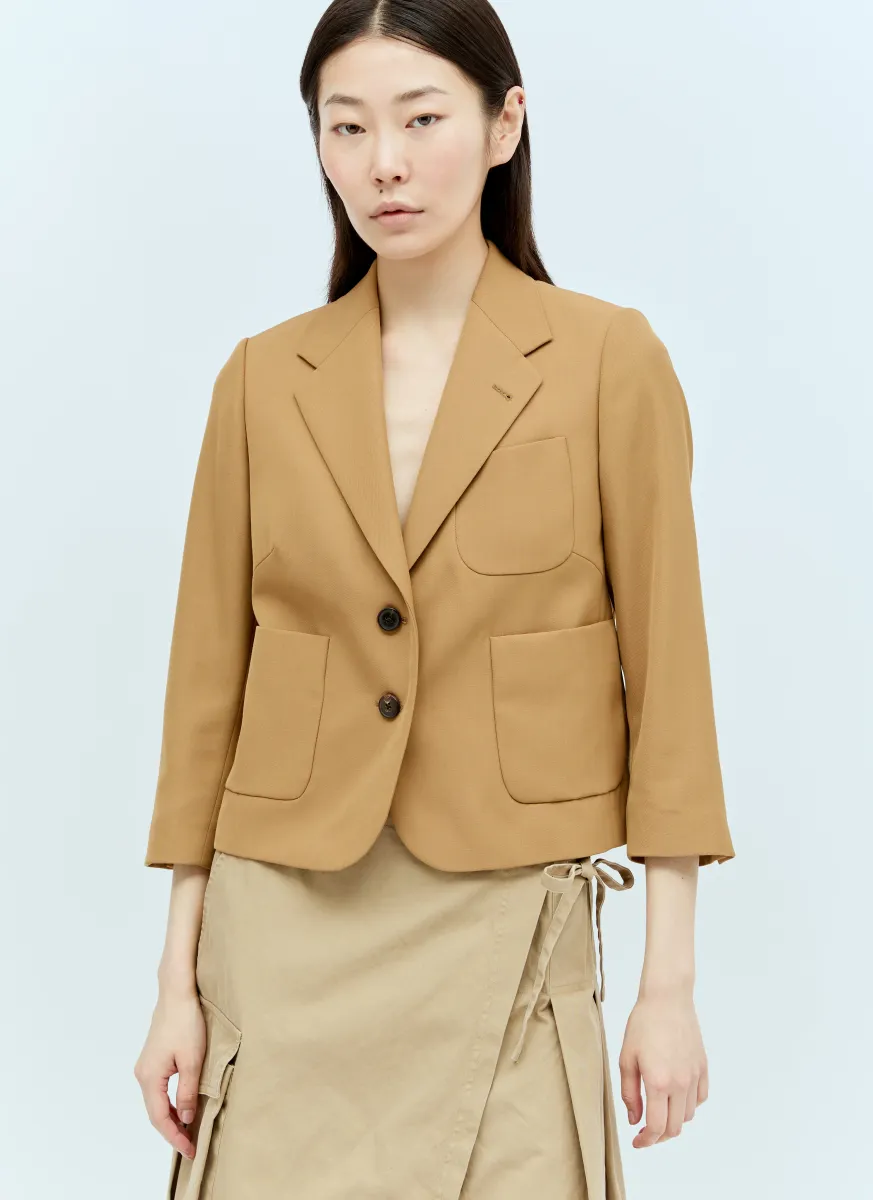 Cropped Twill Blazer