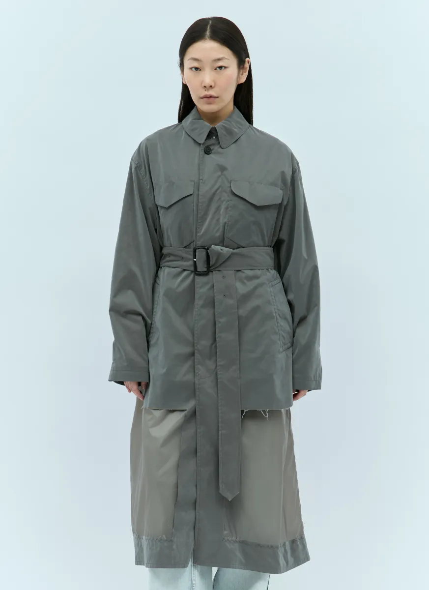Unfinished Muli-Pocket Trench Coat
