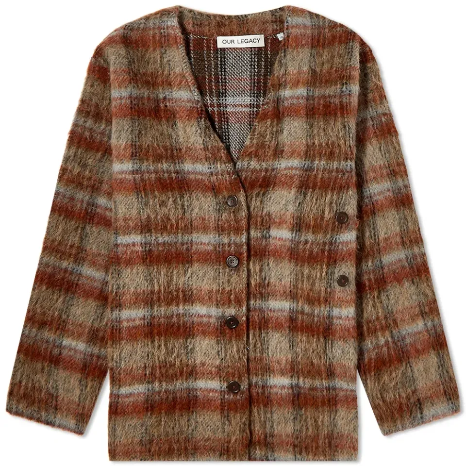 Oversized Check Cardigan
