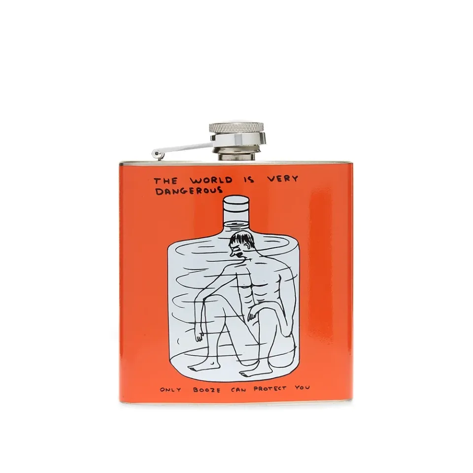 The World Is Very Dangerous Hip Flask