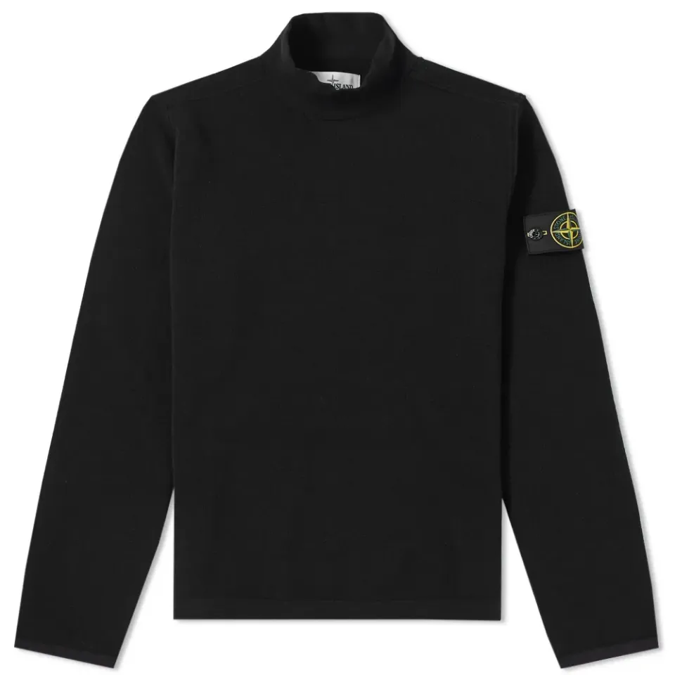 Stretch Wool Turtle Neck Knit