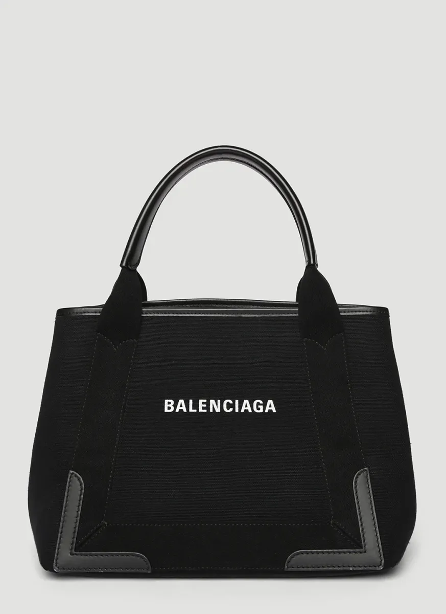 Navy S Cabas Tote Bag