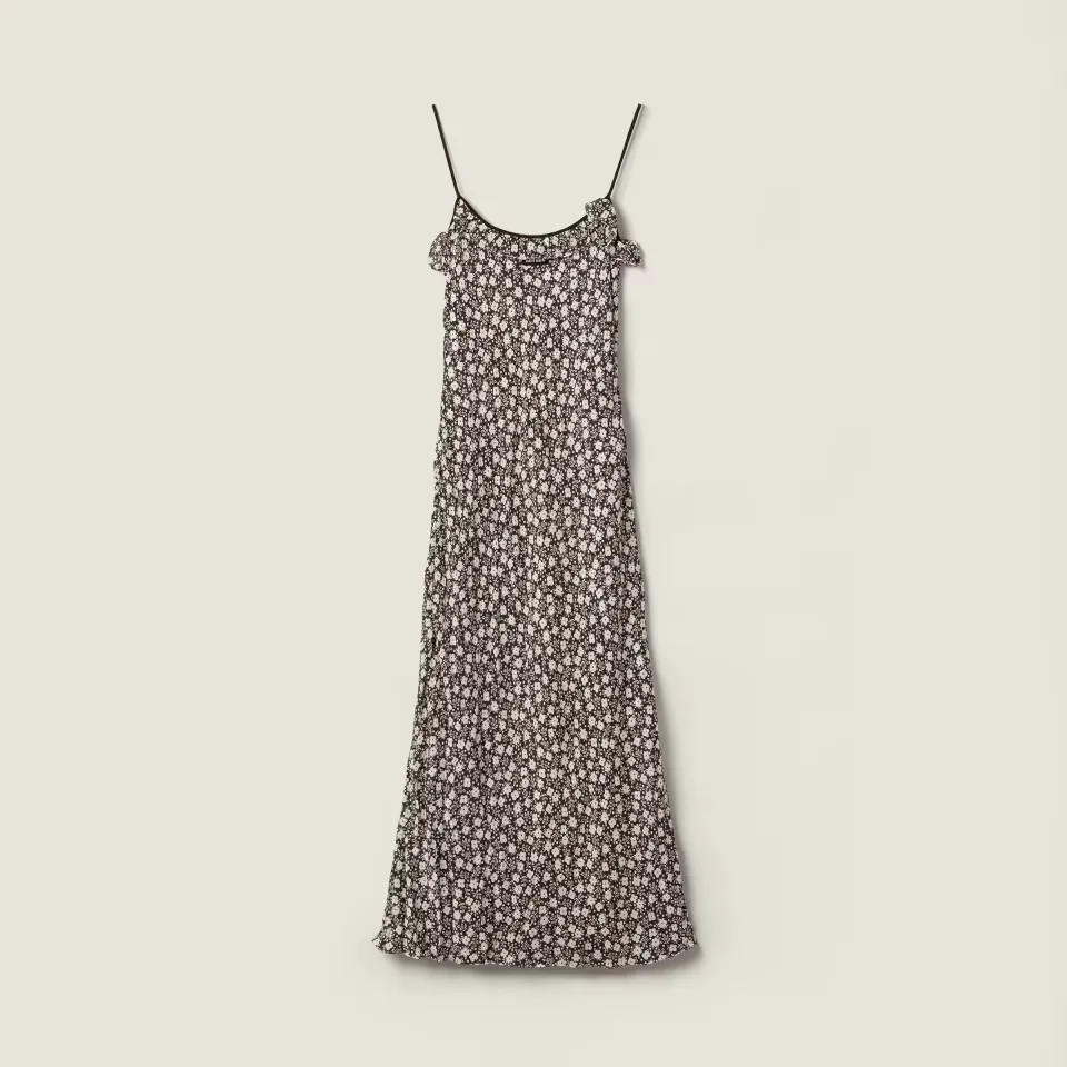 Long crepe de chine dress