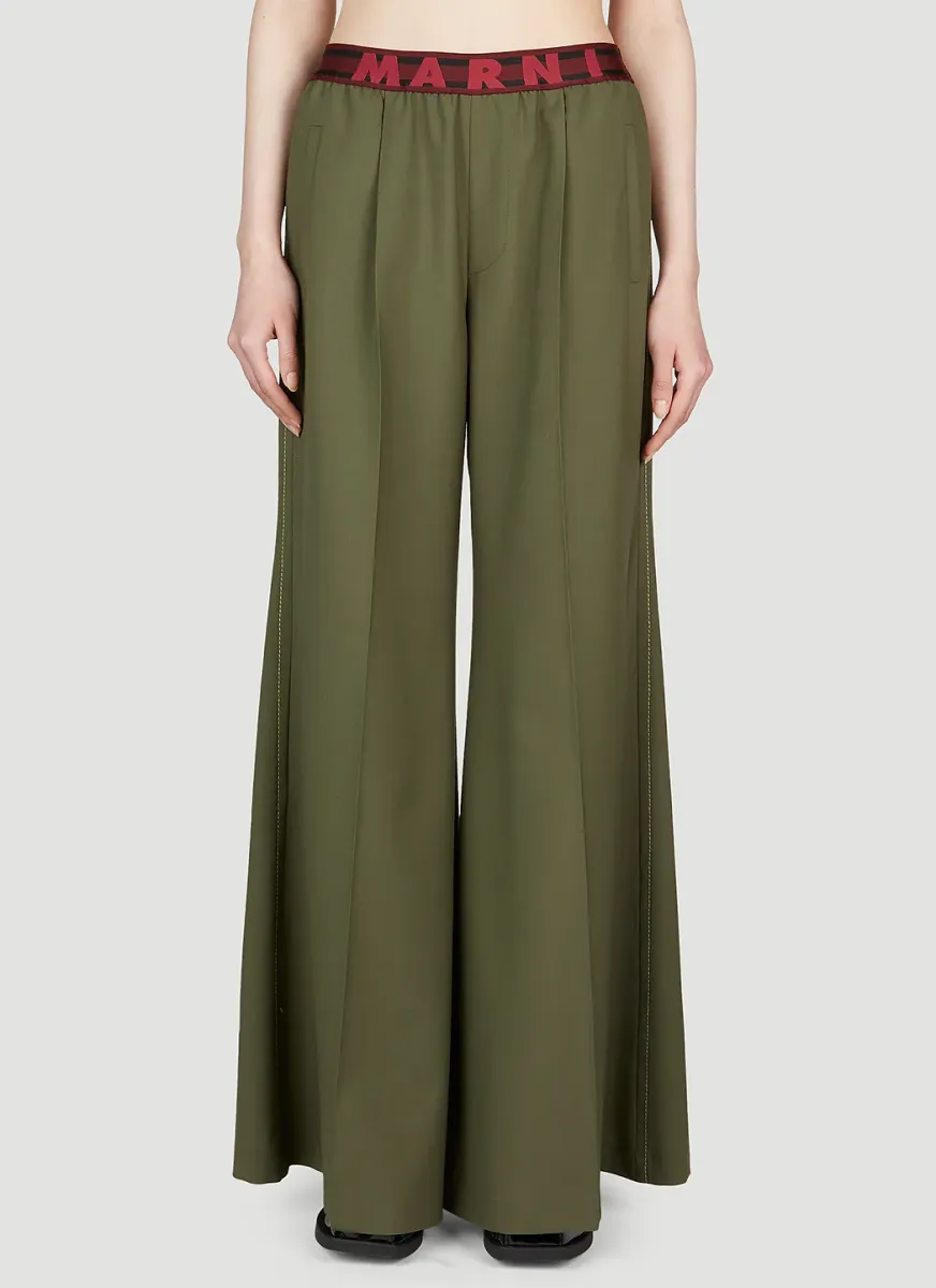 Flared Wool Pants