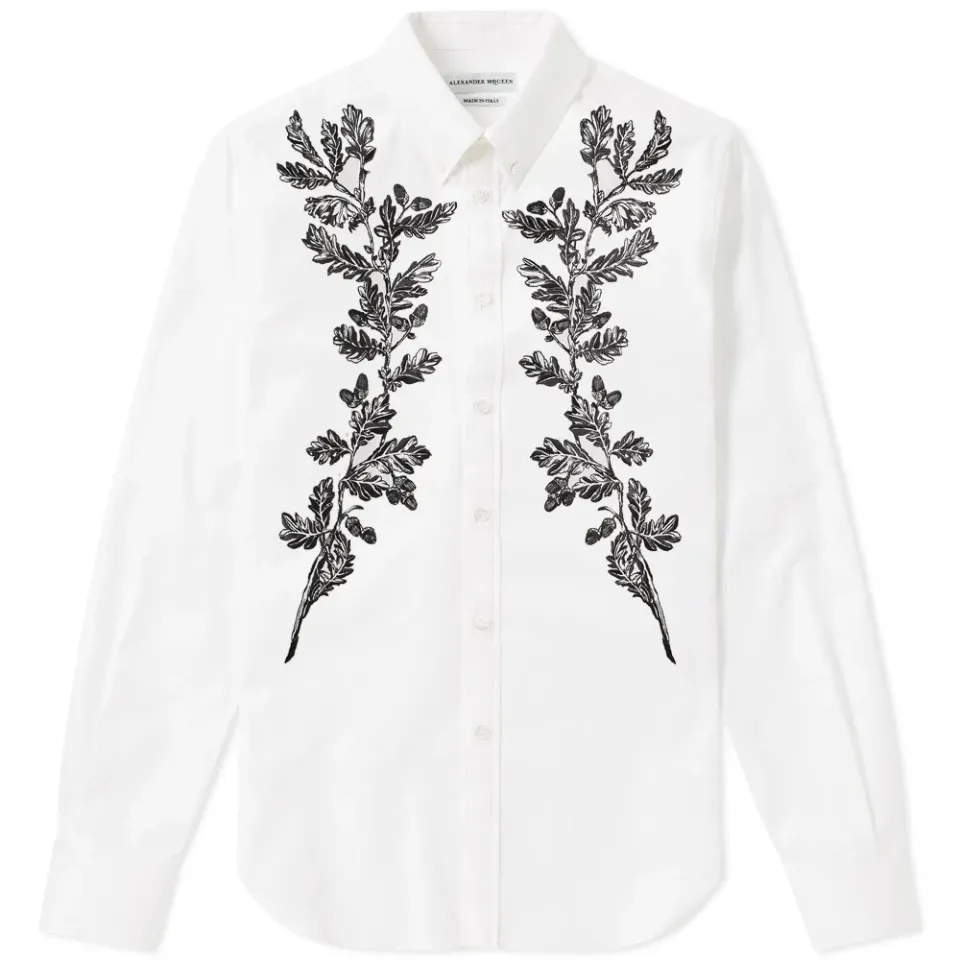 Flower Embroidered Regular Fit Shirt