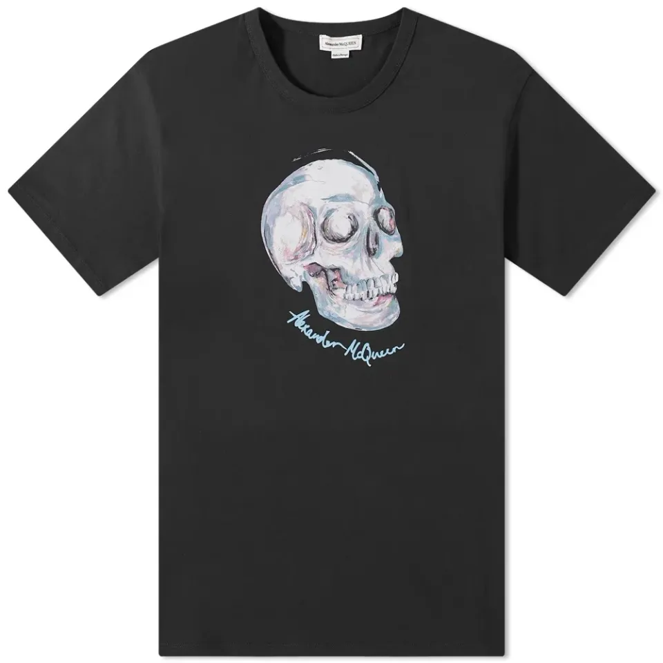 Skull Print Logo Oversized T-Shirt