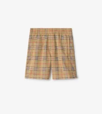 Check Jersey Shorts in Sand beige - Men, Nylon