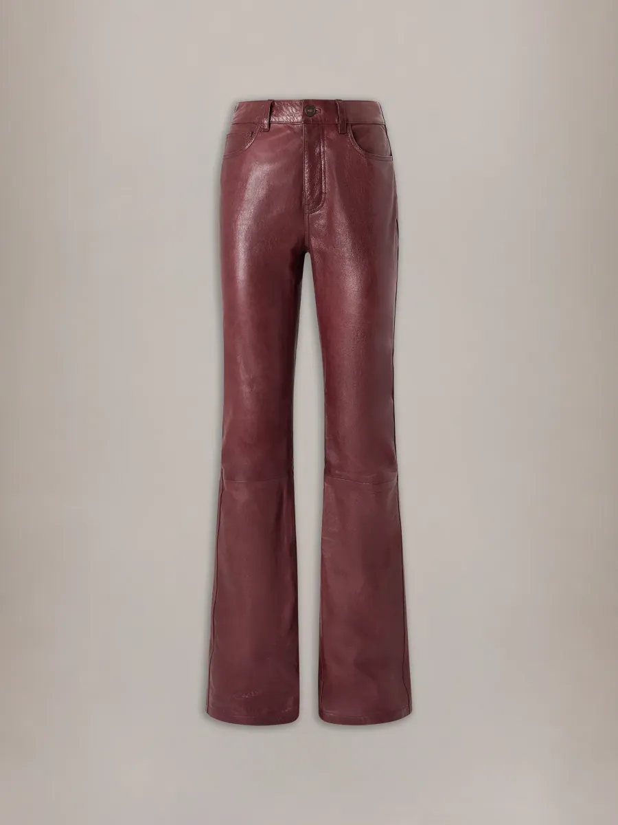WOMEN - WOMEN'S VINTAGE CUT LEATHER PANT - Brick