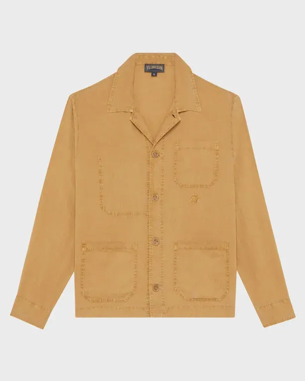 Men Linen Overshirt Solid