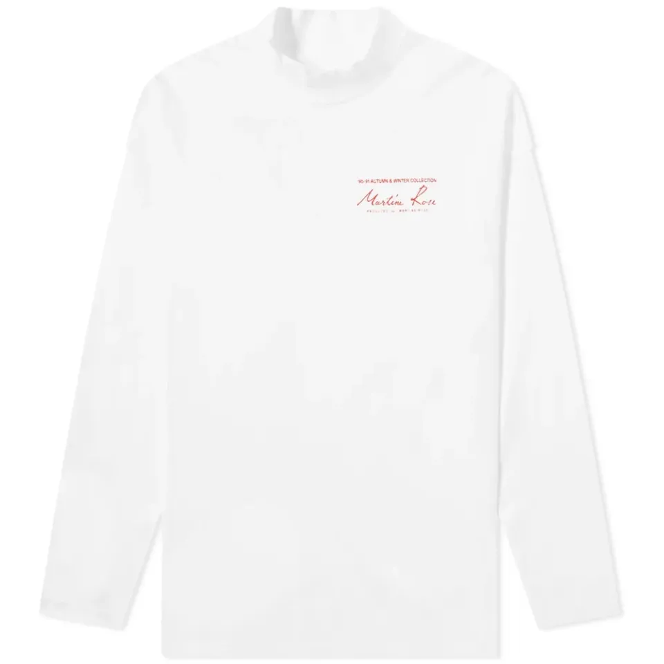 Long Sleeve Mock Neck Logo T-Shirt