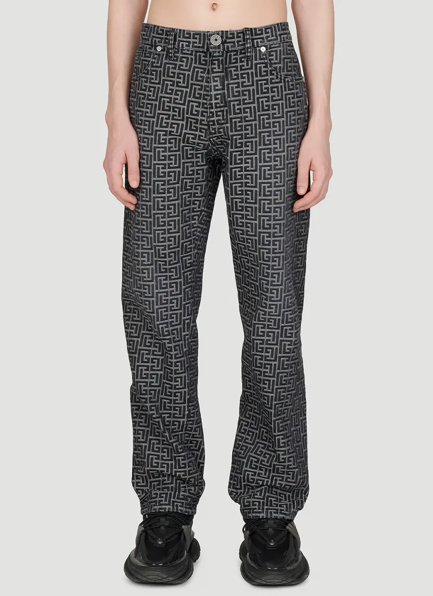 Jacquard Monogram Denim Jeans