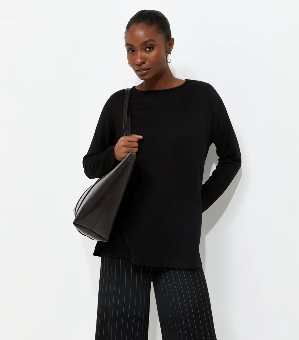 Women's Black Soft Touch Long Sleeve Top