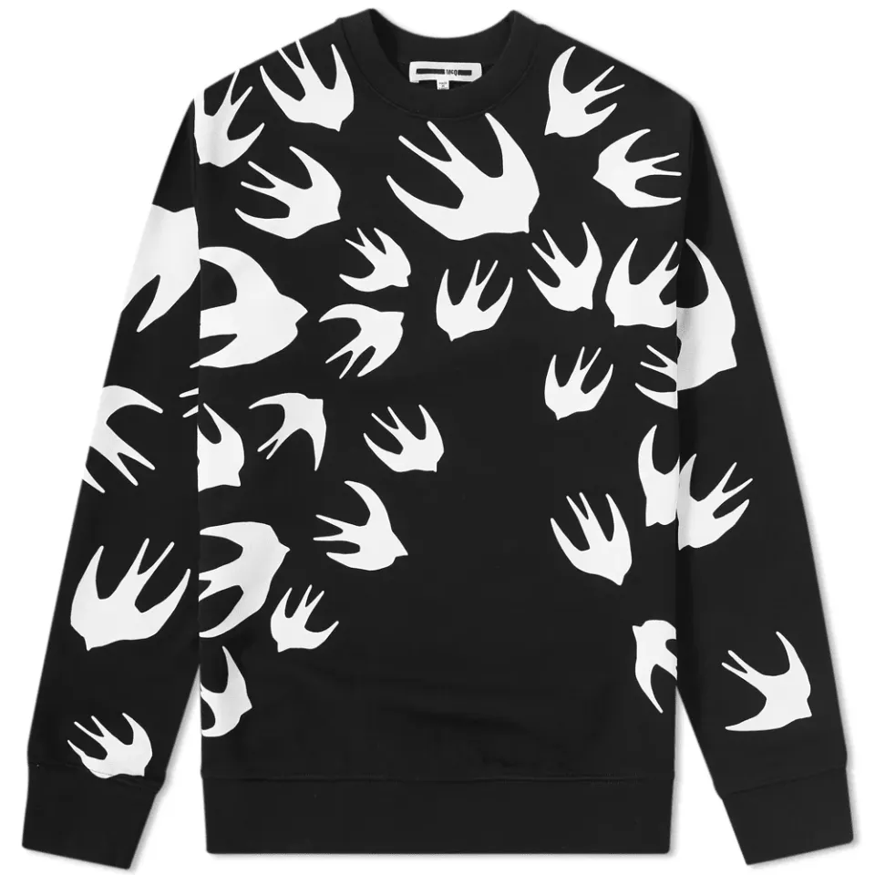 McQ by Alexander McQueen Large Flocked Swallow Sweat