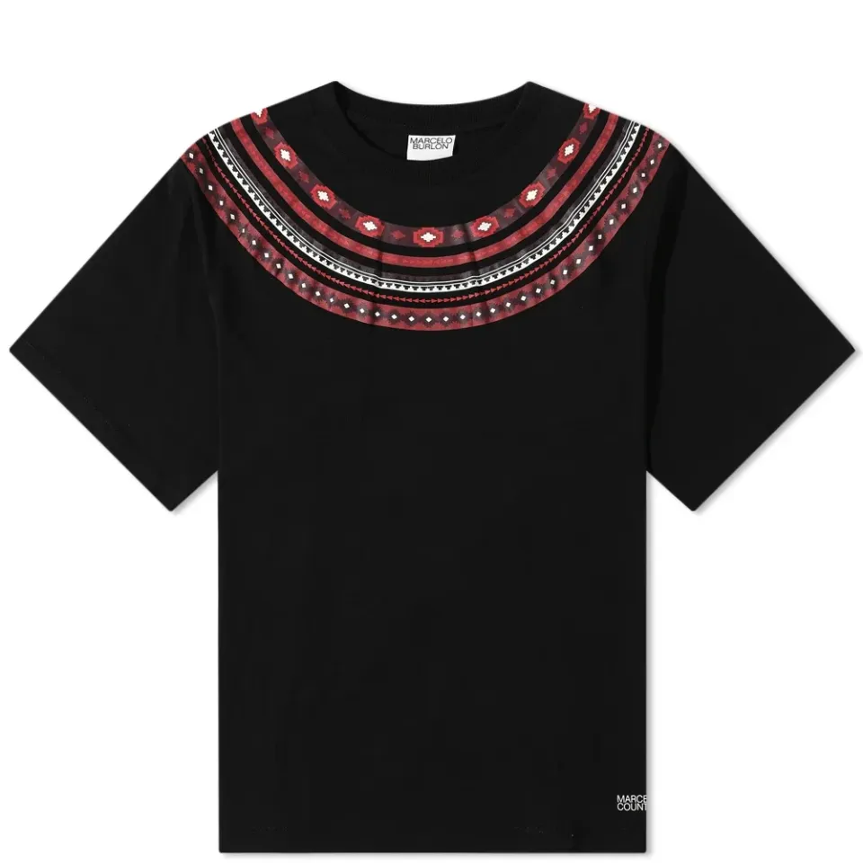 Folk Cross Collar T-Shirt