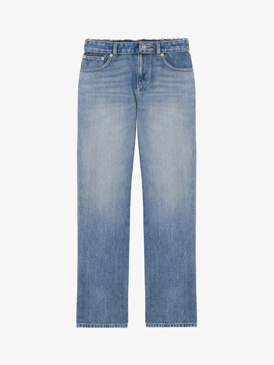 Deconstructed Waist Jeans