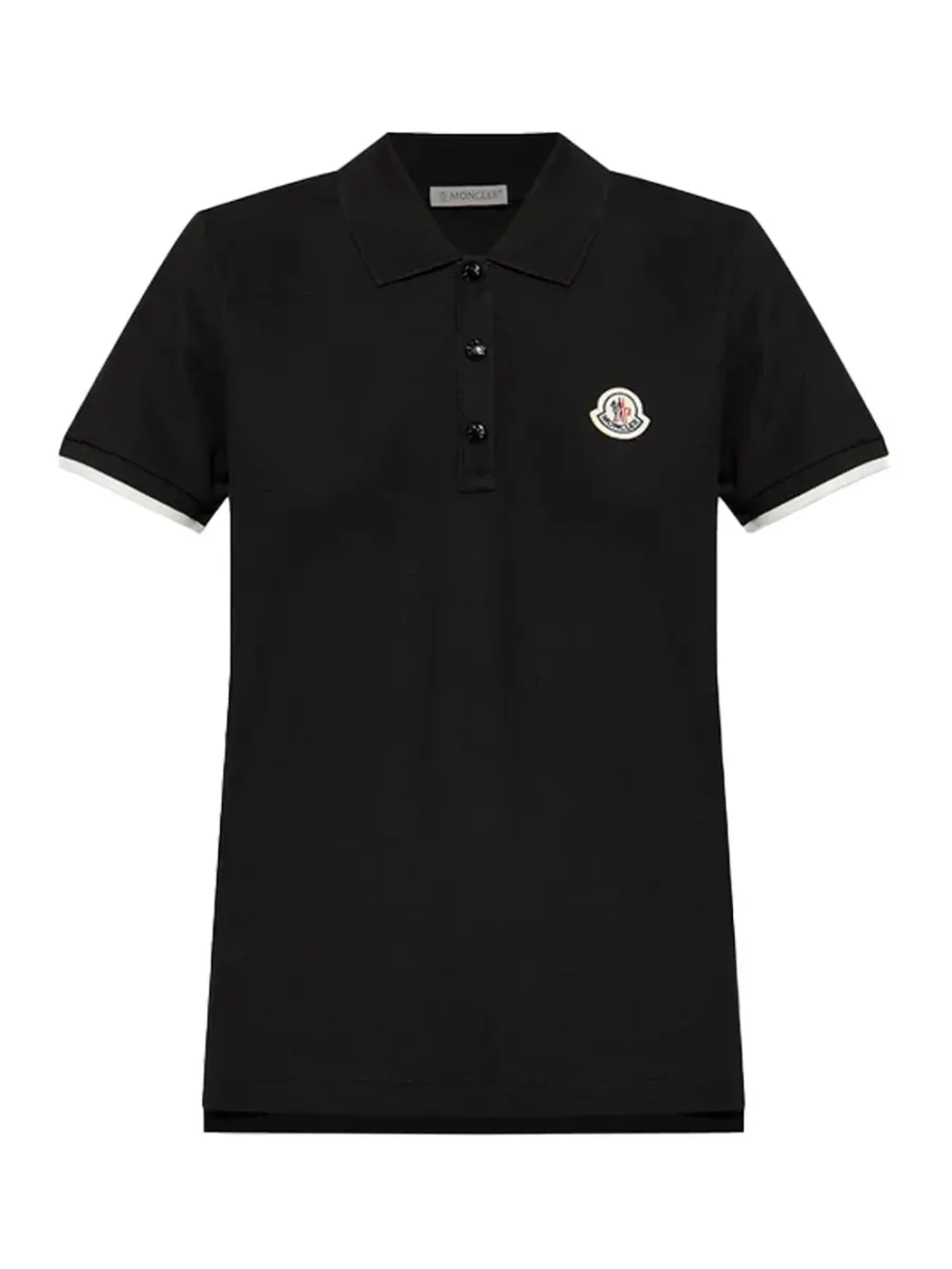 Women Embroidered Logo Polo Shirt Black