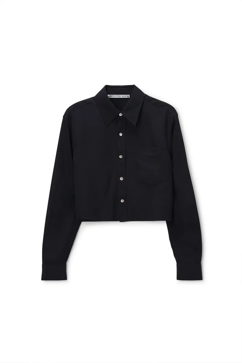 CROPPED BUTTON-DOWN SHIRT
