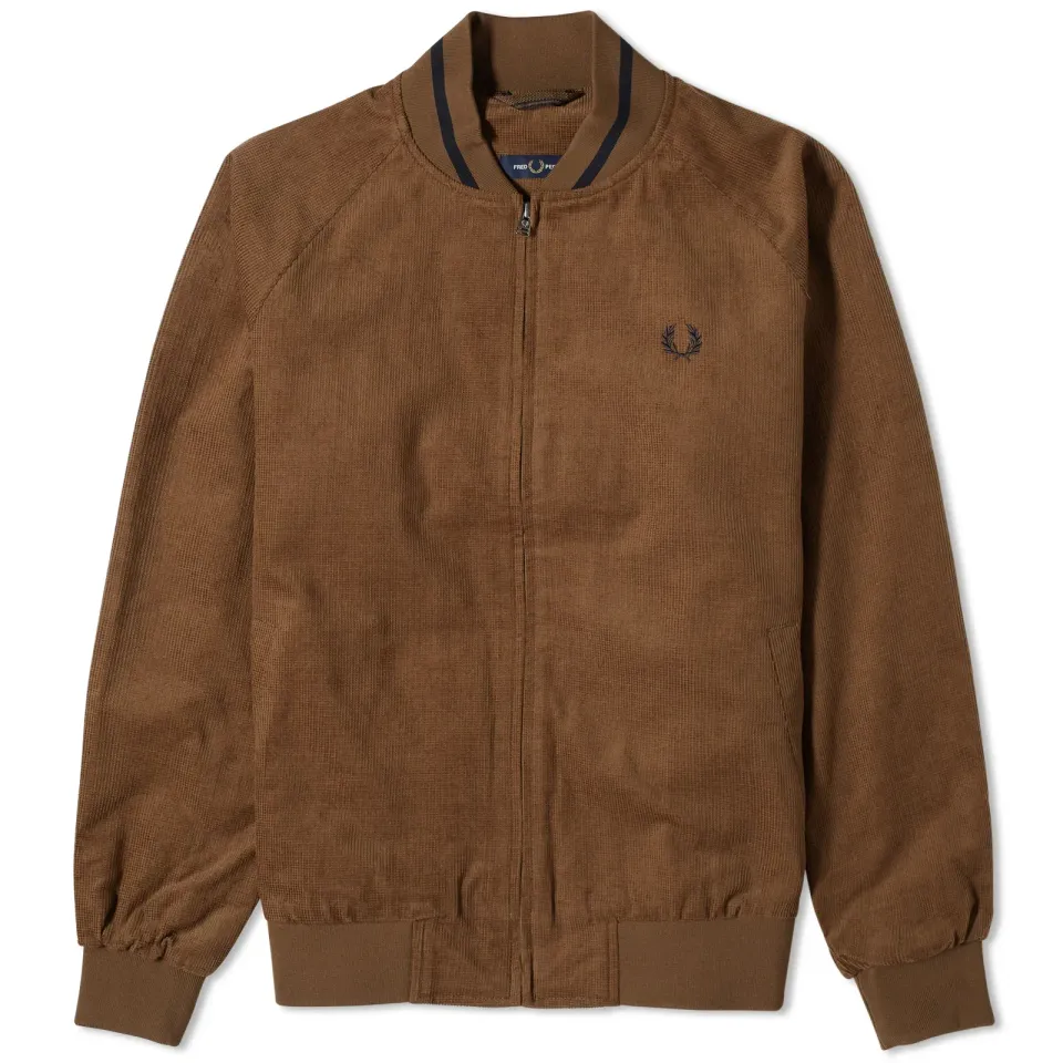 Waffle Cord Tennis Bomber Jacket