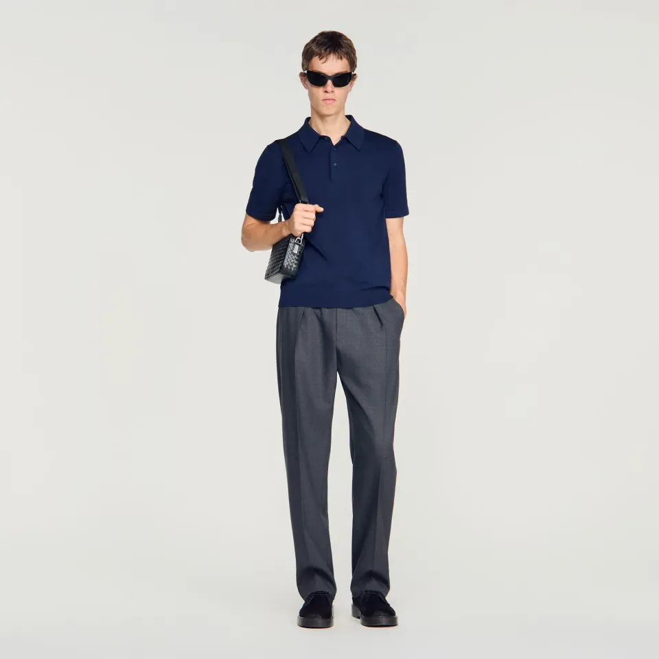 Cotton and silk polo shirt