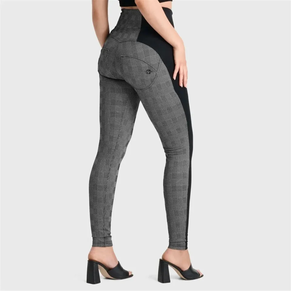 WRUP Mosaic Weave Fashion - Super High Waisted - Full Length - Grey