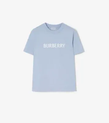 Logo Cotton T-shirt in Sunbleached blue