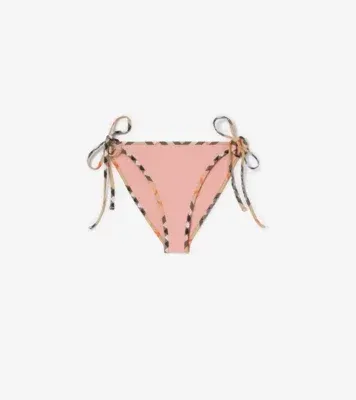 Check Trim Bikini Briefs in Begonia pink - Women, Wool