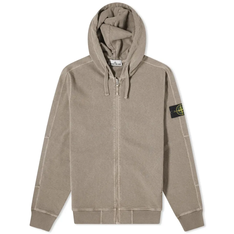 Garment Dyed Malfile Zip Hoodie