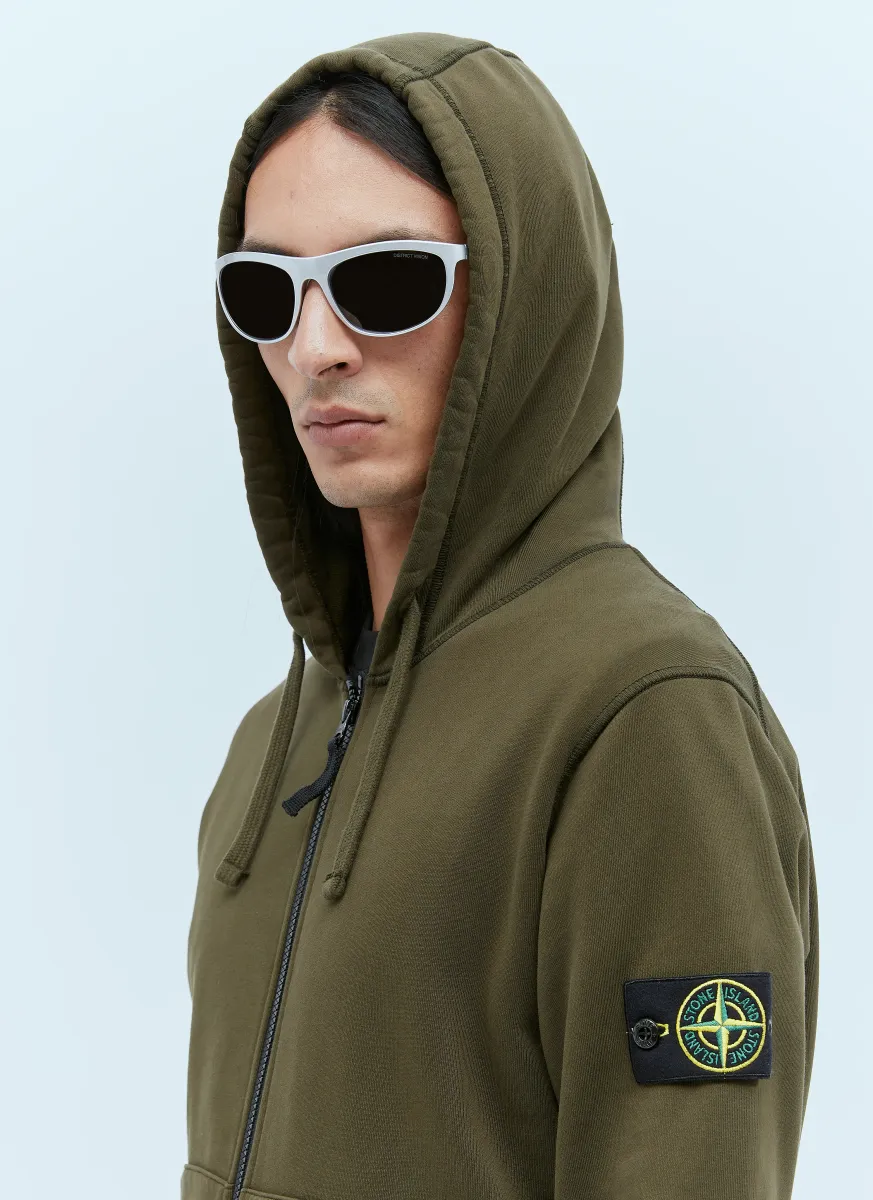 Zip-Up Compass Patch Hooded Sweatshirt