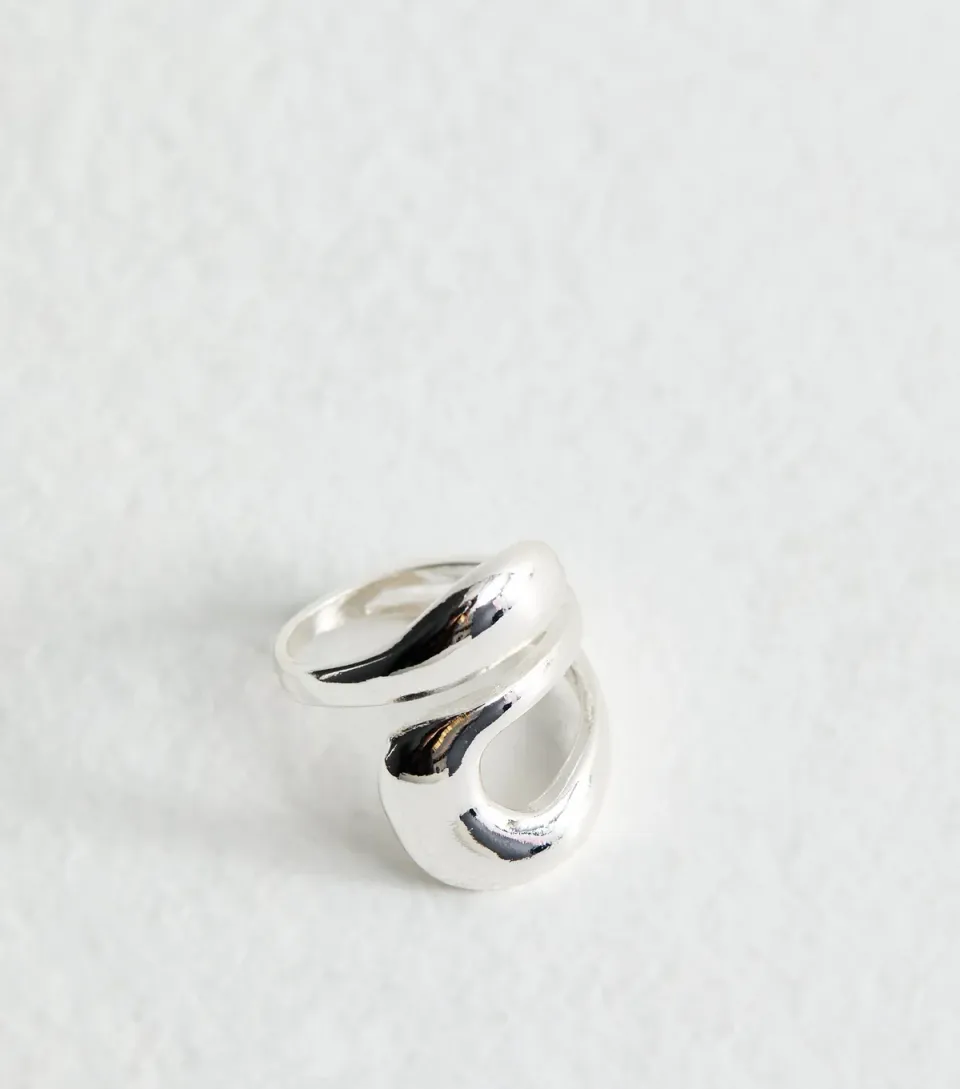 Silver Tone Wraparound Statement Ring