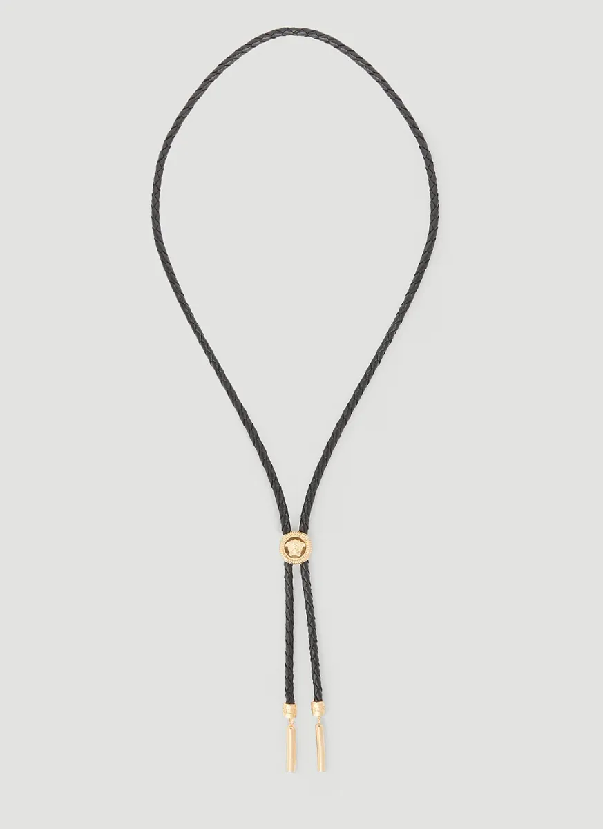 Braided Leather Medusa Necklace