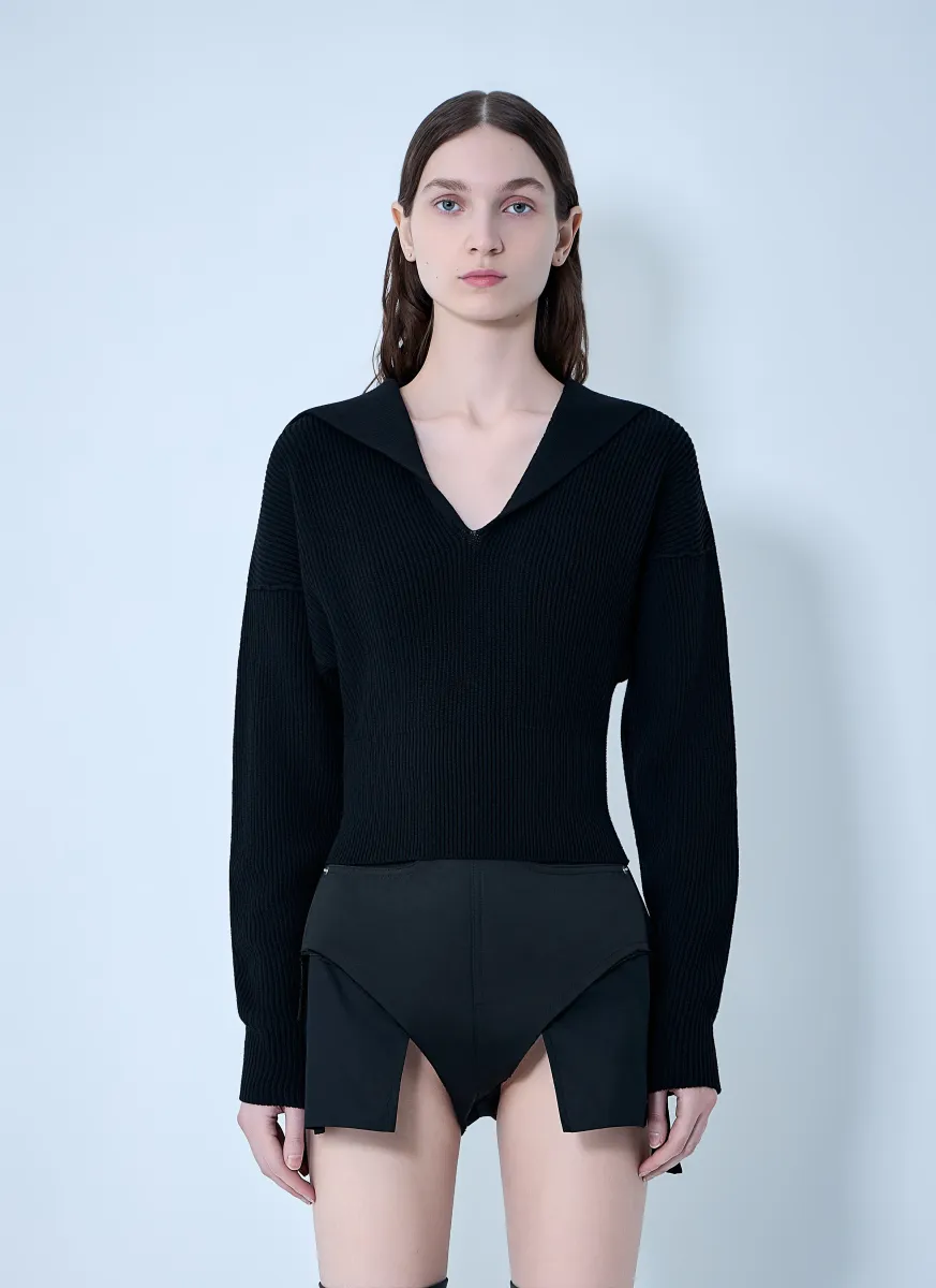 Dracu Cropped V Knit
