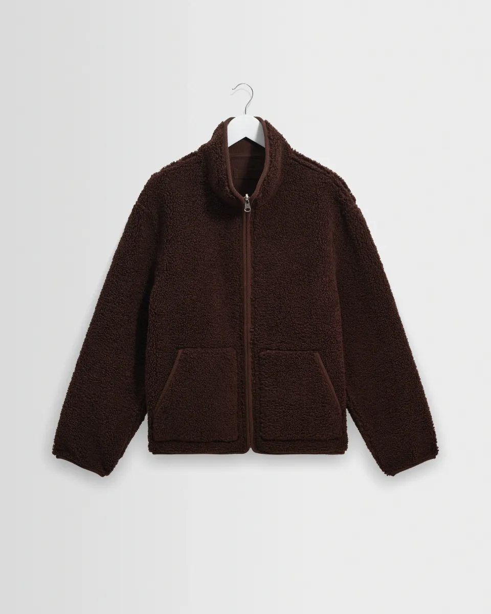 Killick - Chocolate Brown Reversible Corduroy Borg Jacket