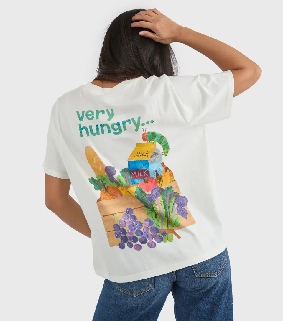 Women's Clothing White Cotton Hungry Caterpillar T-Shirt