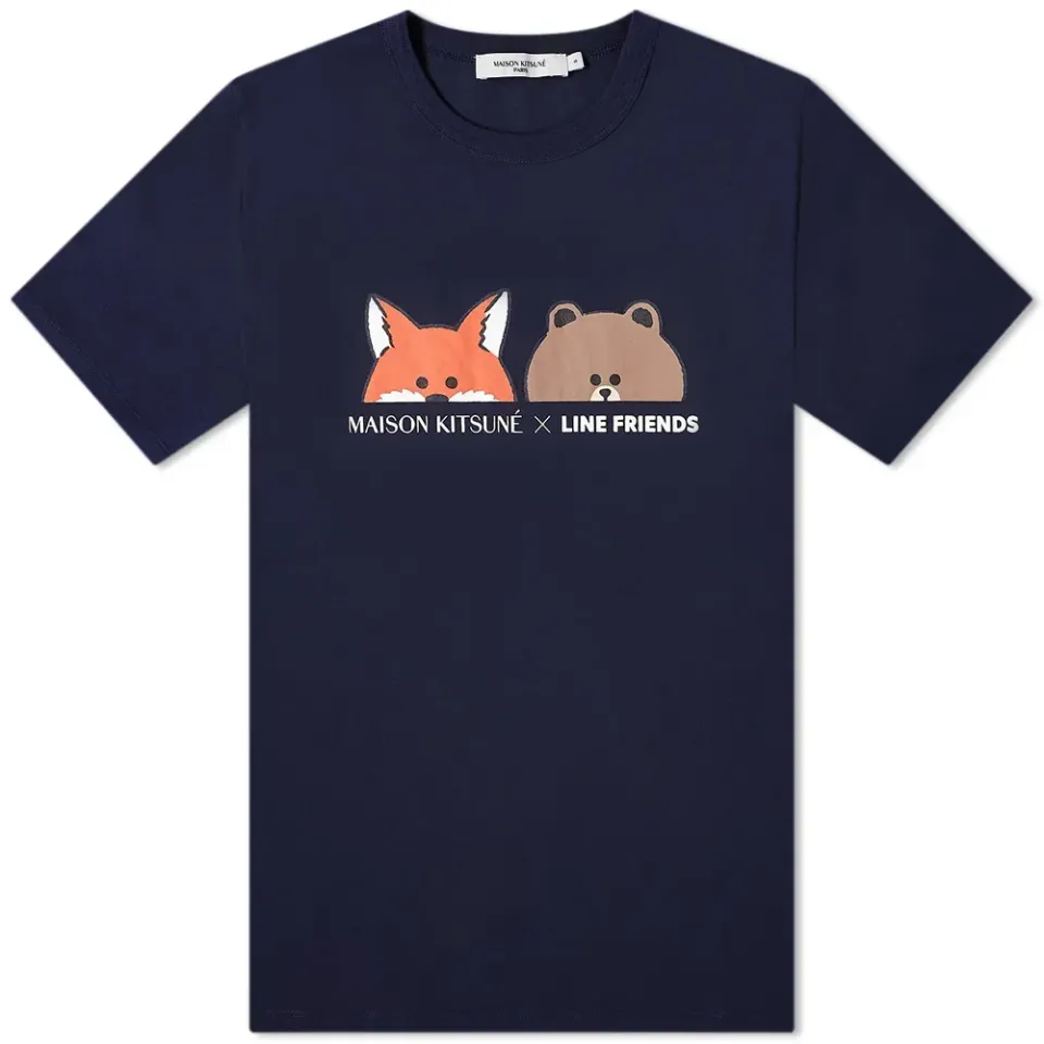 Maison Kitsuné x Line Friends Kitsuné Face Print T-Shirt