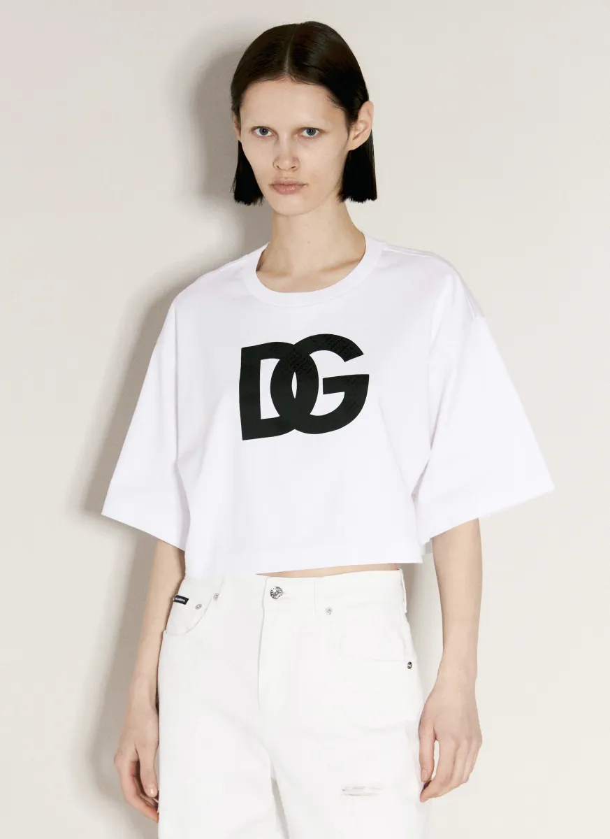 Crop Logo Print T-Shirt