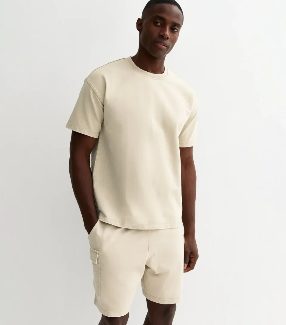 Men's Stone Short Sleeve Oversized Washed T-Shirt