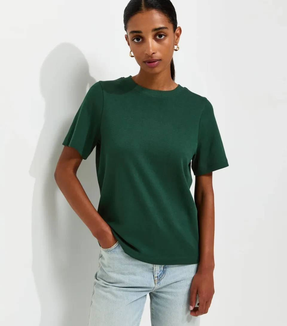 Women's Premium Dark Green Heavyweight Cotton T-Shirt