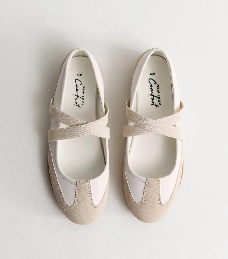 Women's Black Faux Leather Sports Ballet Flats Vegan