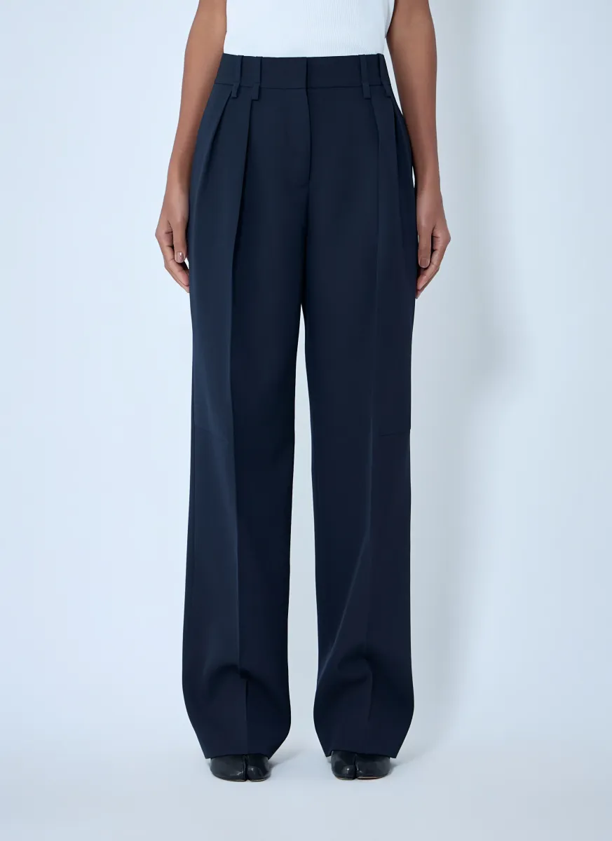 High-Waisted Pleated Pants